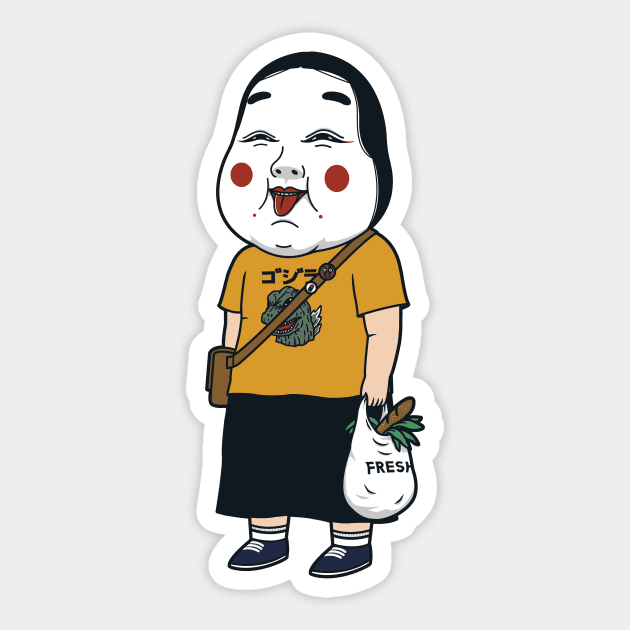 Charming Girl from the Market Sticker by pigboom